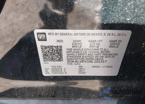 2022 GMC Terrain Awd Slt z USA, uszkodzony, nr VIN 3GKALVEV1NL101317